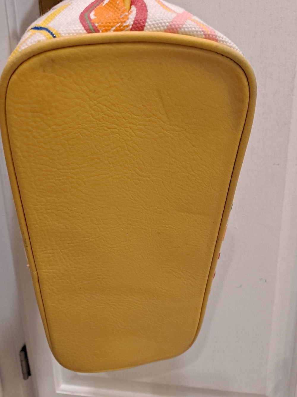 Y2K Vintage XOXO Multicolor Hearts XO Canvas Shoulder Bag Yellow Trim Grafitti - Picture 6 of 13